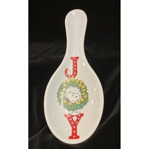 Peanuts Snoopy Woodstock Joy Christmas Wreath 2022 Ceramic Kitchen Spoon Rest